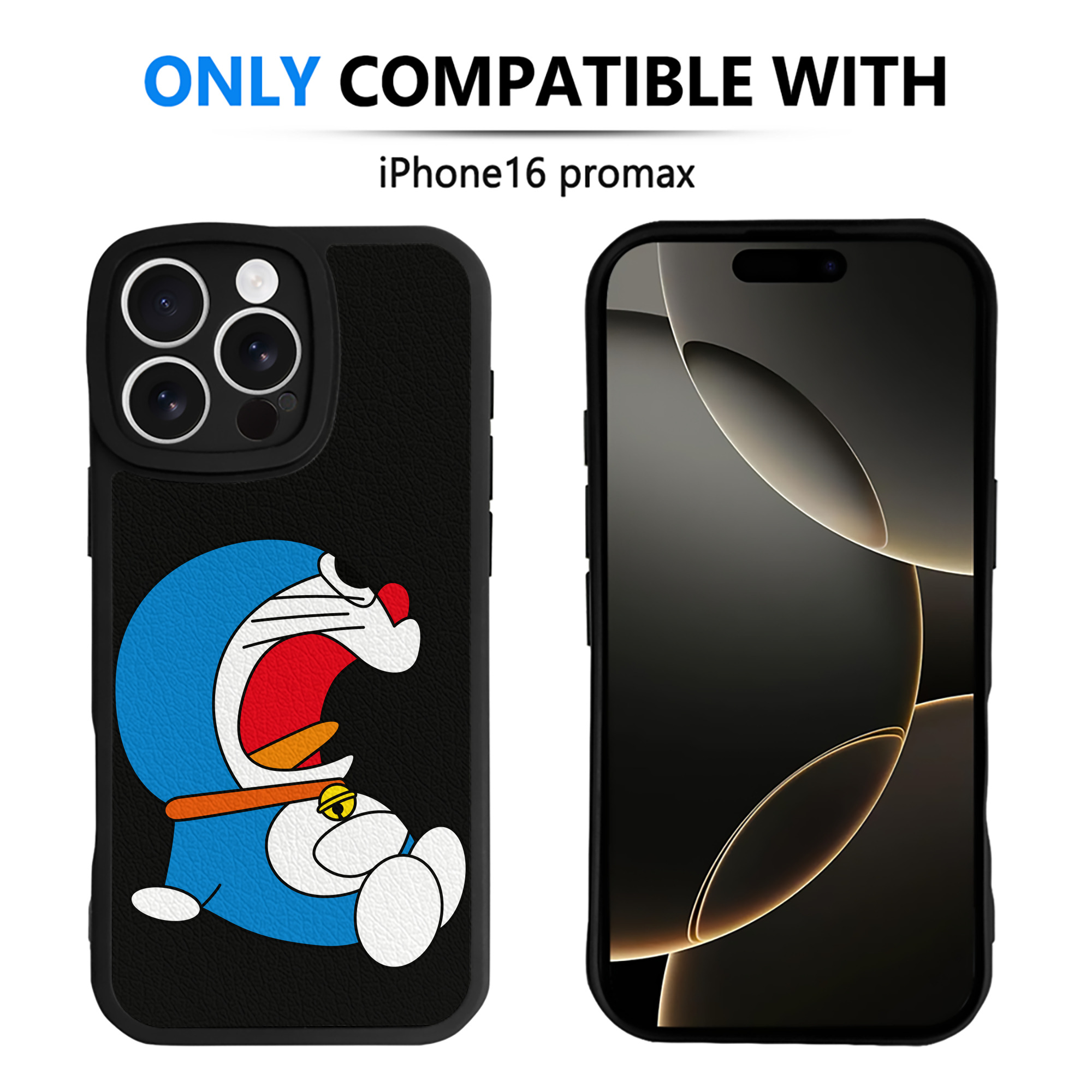 （画像用） ドラえもん Doraemon 【iPhone 16シリーズ対応】シリコンスマホケース（レザー調） 材質：シリコン